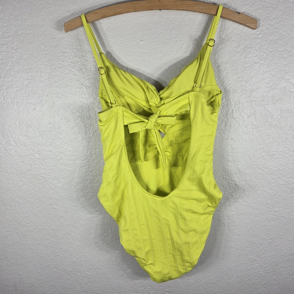 Becca Prima Camille Neon Swimsuit One Piece Size S/P Petite Twist Front V-Neck - Picture 3 of 15